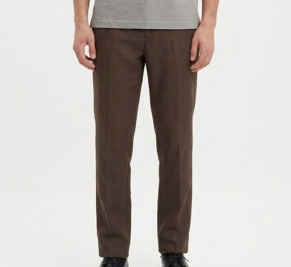 Linen Trousers — Chocolate Brown