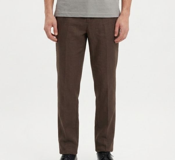 Linen Trousers — Chocolate Brown