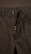 Linen Trousers — Chocolate Brown